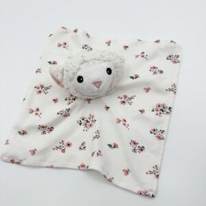 Ivy Hill Pink Flower Lamb Sheep Lovey Security Blanket Plush Baby Snuggler